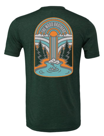 Waterfall Guitar T-Shirt (Forest Green)